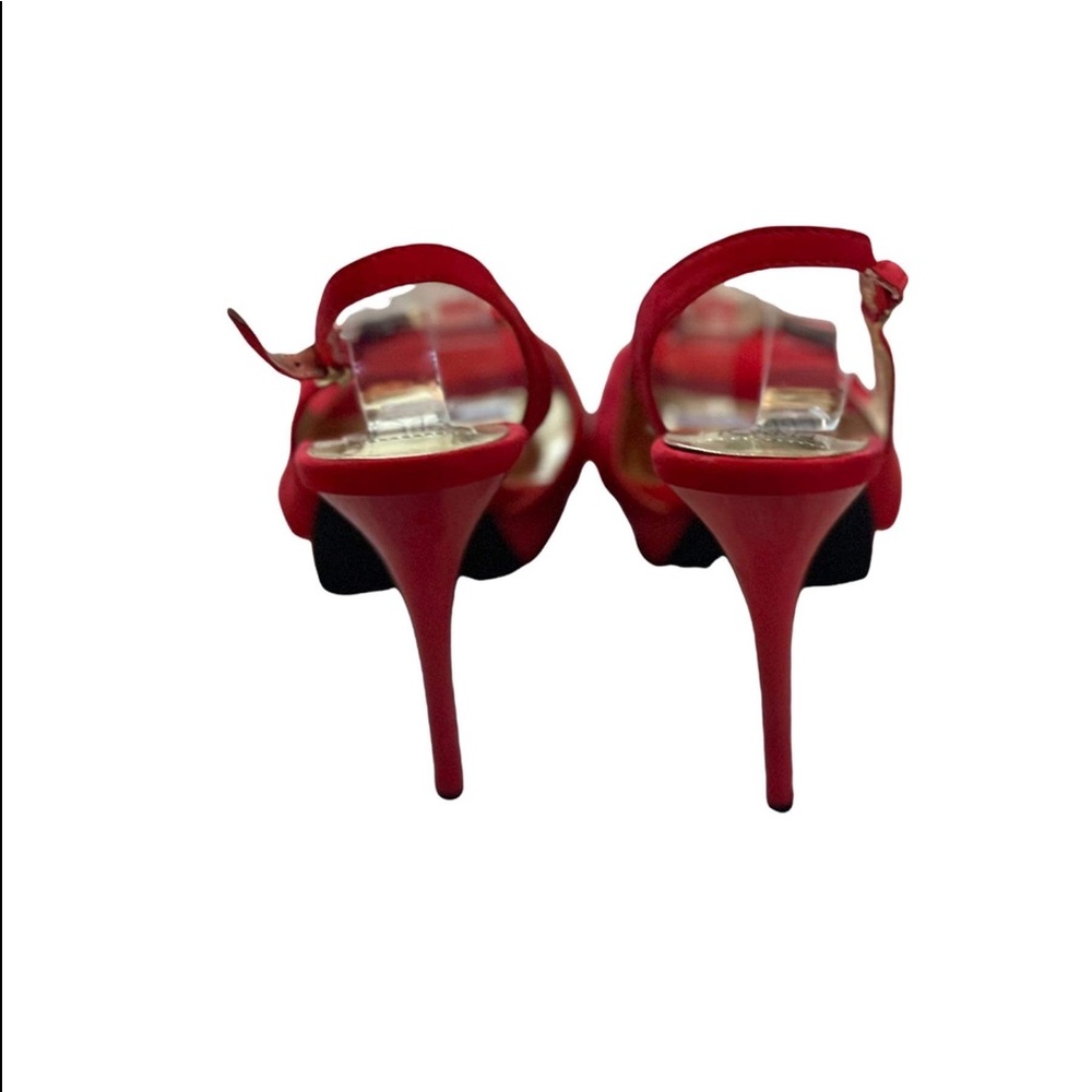 ERROL ARENDZ DUSUD Red Suede Leather Peep Toe Sling Back Stilettos US Size 10 - Picture 2 of 6